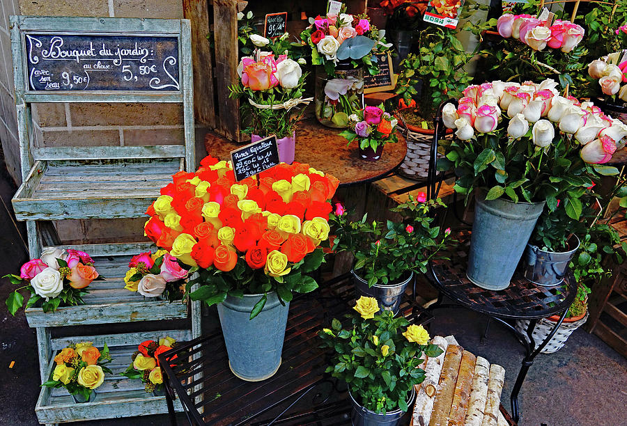 Flower Shop Display In Paris, France #24 Photograph by Rick Rosenshein