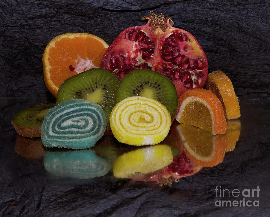 Fruit Photograph - Fruits With Candys #24 by Elvira Ladocki