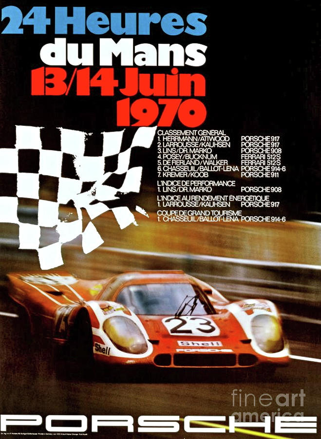 Steve Mcqueen Mixed Media - 24 Hours Le Mans, Porsche by Thomas Pollart