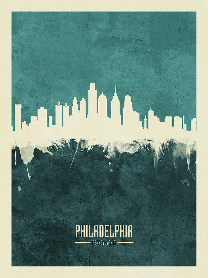 Philadelphia Pennsylvania Skyline #24 Digital Art by Michael Tompsett