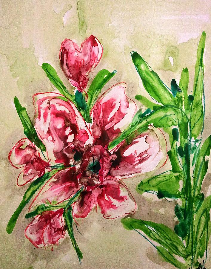 Abstract Painting - Divine Flowers by Baljit Chadha Abstract Painting - Divine Flowers by Baljit Chadha
