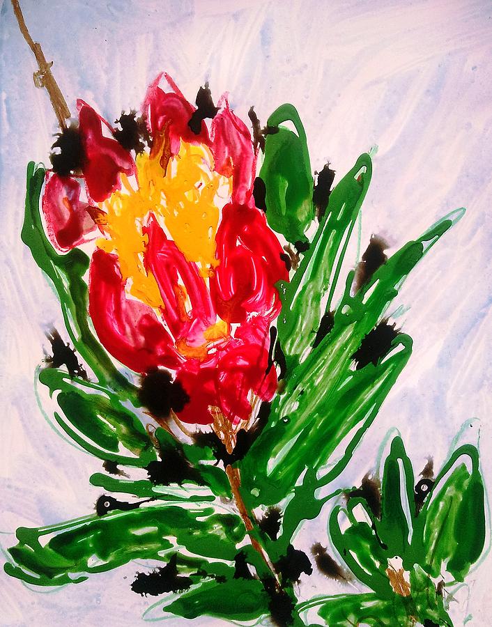 Abstract Painting - Divine Flowers by Baljit Chadha Abstract Painting - Divine Flowers by Baljit Chadha