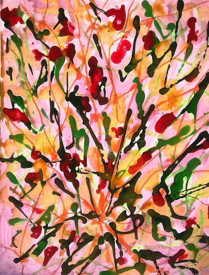 Abstract Painting - Divine Flowers #2429 by Baljit Chadha