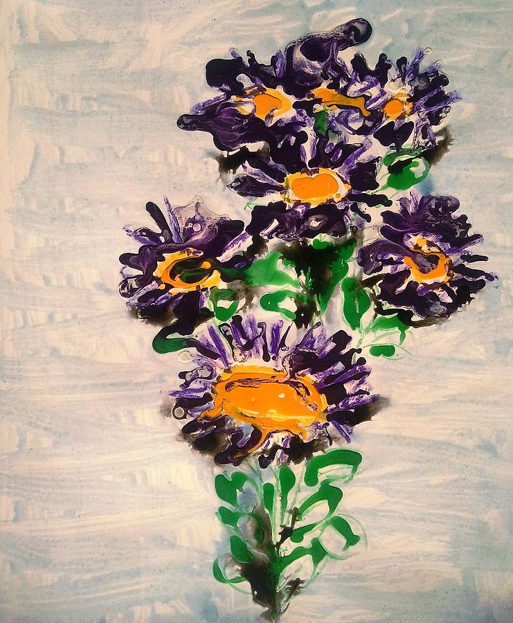 Abstract Painting - Divine Flowers by Baljit Chadha Abstract Painting - Divine Flowers by Baljit Chadha