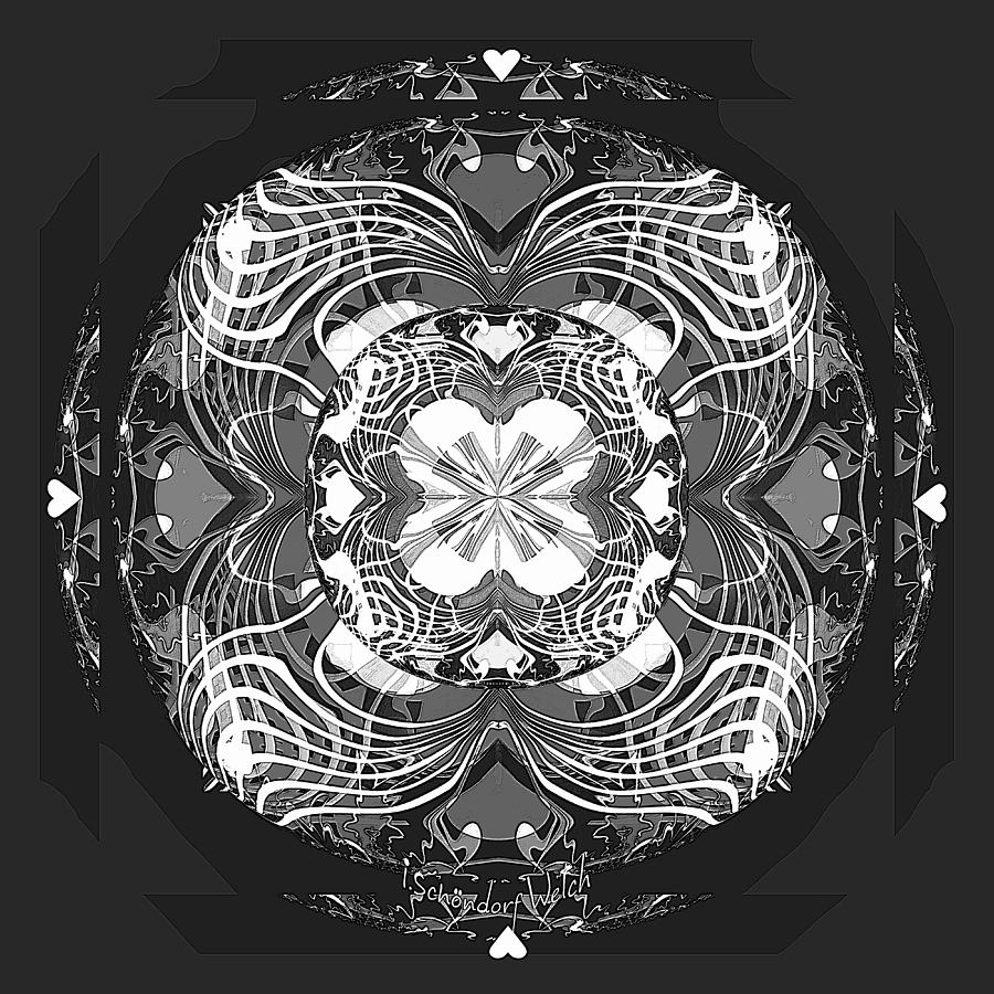 2448 Mandala black and white A Digital Art by Irmgard Schoendorf Welch