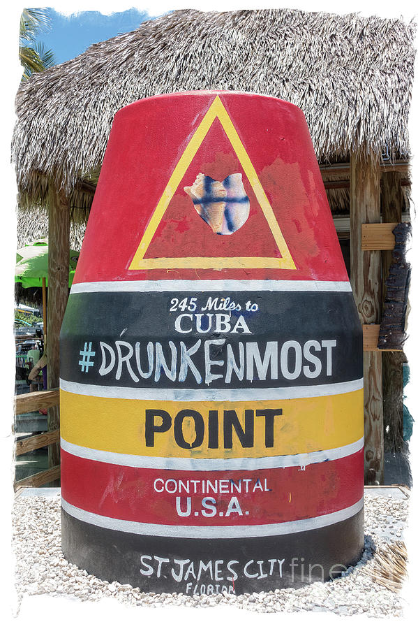 Beer Photograph - 245 Miles To Cuba Drunkenmost Point by Edward Fielding