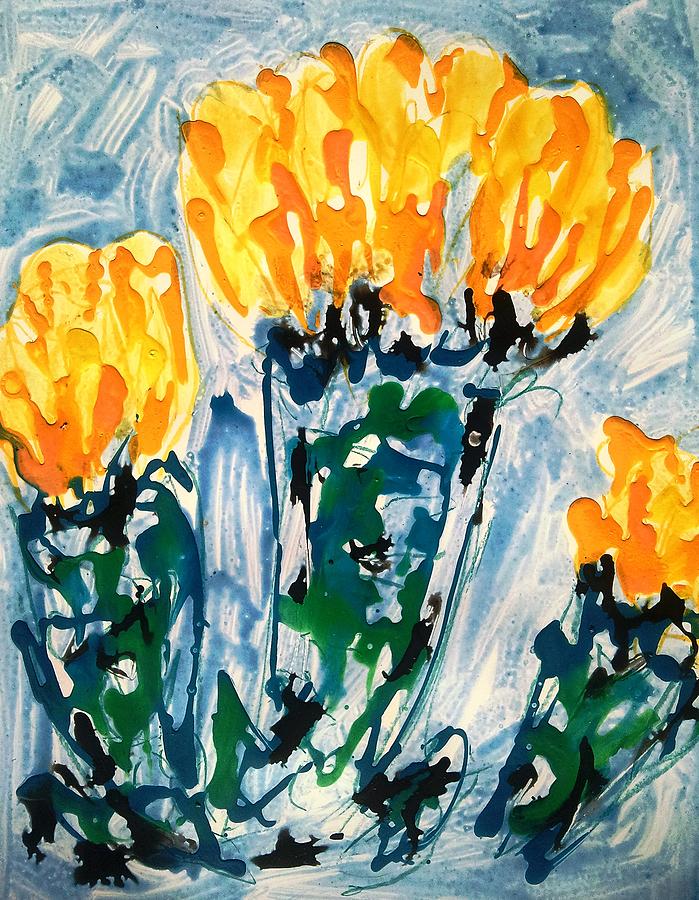 Abstract Painting - Divine Flowers by Baljit Chadha Abstract Painting - Divine Flowers by Baljit Chadha