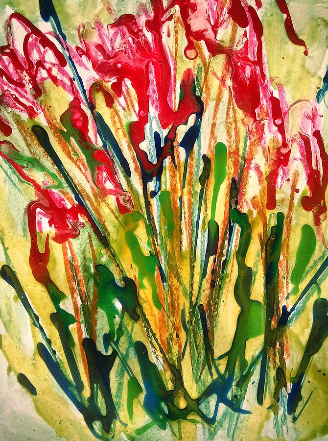 Flowers Painting - Divine Flowers by Baljit Chadha Flowers Painting - Divine Flowers by Baljit Chadha