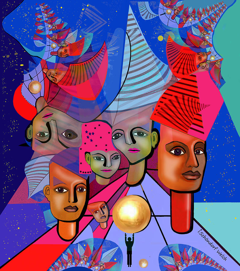 2478 Play with old Egyptian Motives A Digital Art by Irmgard Schoendorf Welch