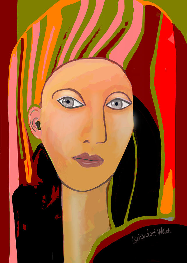 2485 Portrait of a Proud Lady 2017  Digital Art by Irmgard Schoendorf Welch