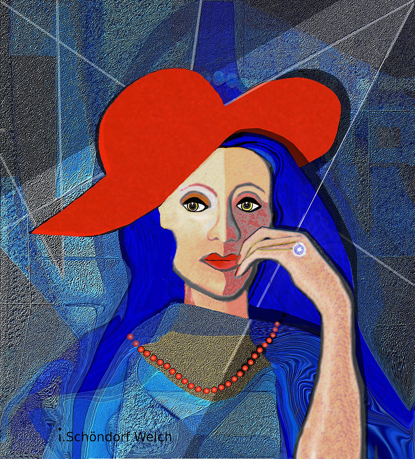 2494 Lady with a diamond ring V Digital Art by Irmgard Schoendorf Welch