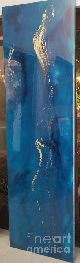 Resin Mixed Media - Depths - Original 24x80 by Nicole Chambers Resin Mixed Media - Depths - Original 24x80 by Nicole Chambers