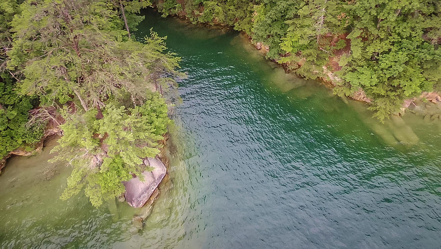 aerial of South Carolina Lake Jocassee Gorges Upstate Mountains #25 Photograph by Alex Grichenko