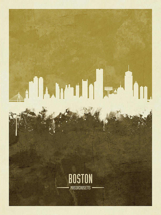 Boston Massachusetts Skyline #25 Digital Art by Michael Tompsett