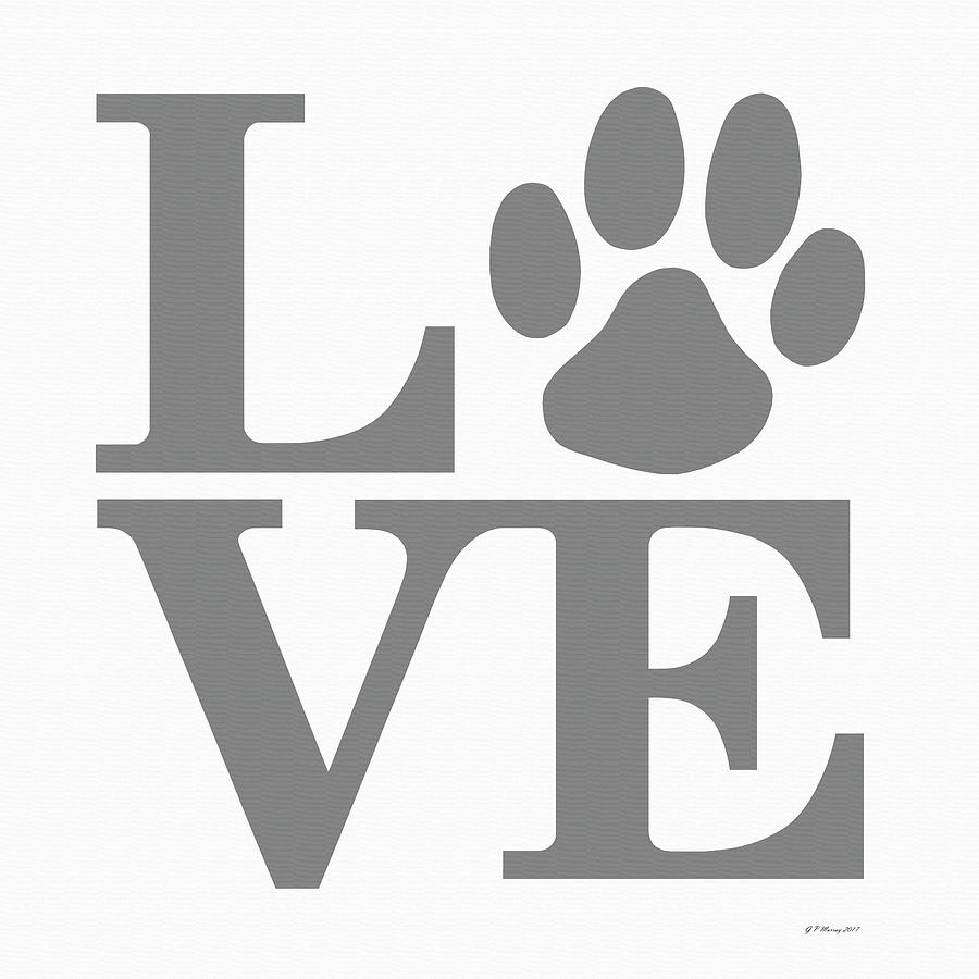 Dog Paw Love Sign #25 Digital Art by Gregory Murray