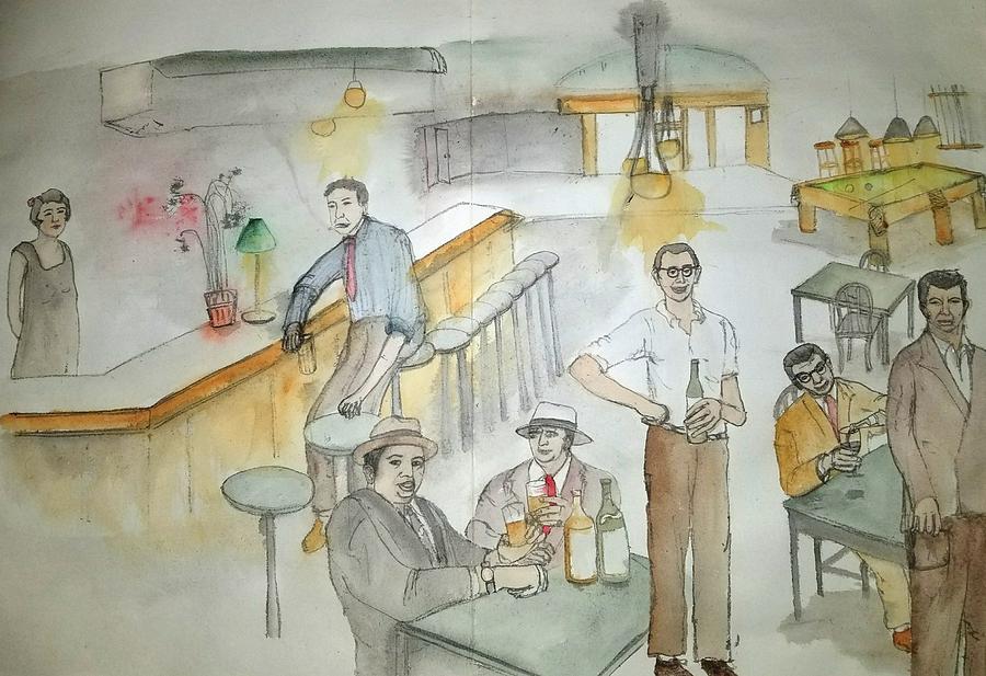 Italians  Ellis island  prohibition album #25 Painting by Debbi Saccomanno Chan