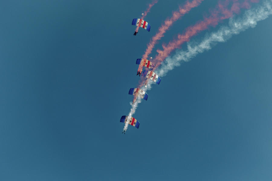 RAF Falcons parachute display team Photograph by Blitz Photos - Fine ...