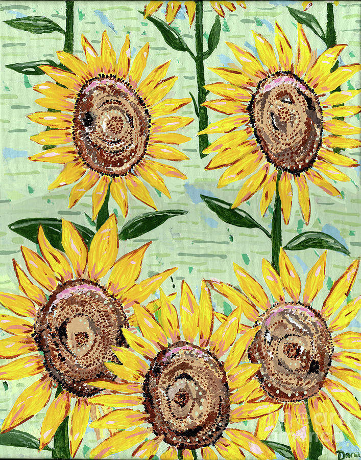 Flower Painting - 25 Sunflowers - 2 of 2 images by Dana Peters-Colley