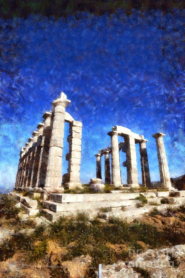 Temple of Poseidon #26 Painting by George Atsametakis