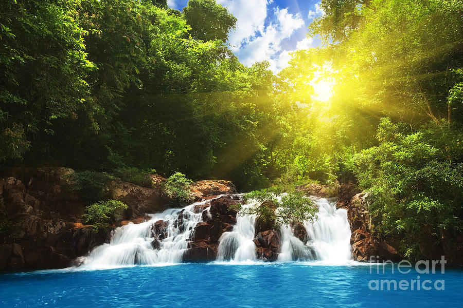 Jungle Photograph - Waterfall #25 by MotHaiBaPhoto Prints