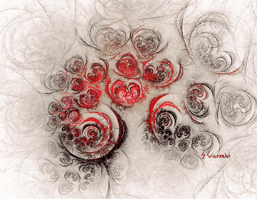 Abstract Digital Art - 254-garden Of Roses by Silvia Giussani