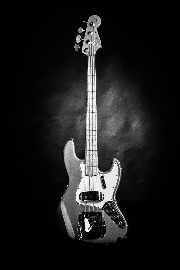 255.1834 Fender 1965 Jazz Bass Black and White #2551834 Photograph by M K Miller