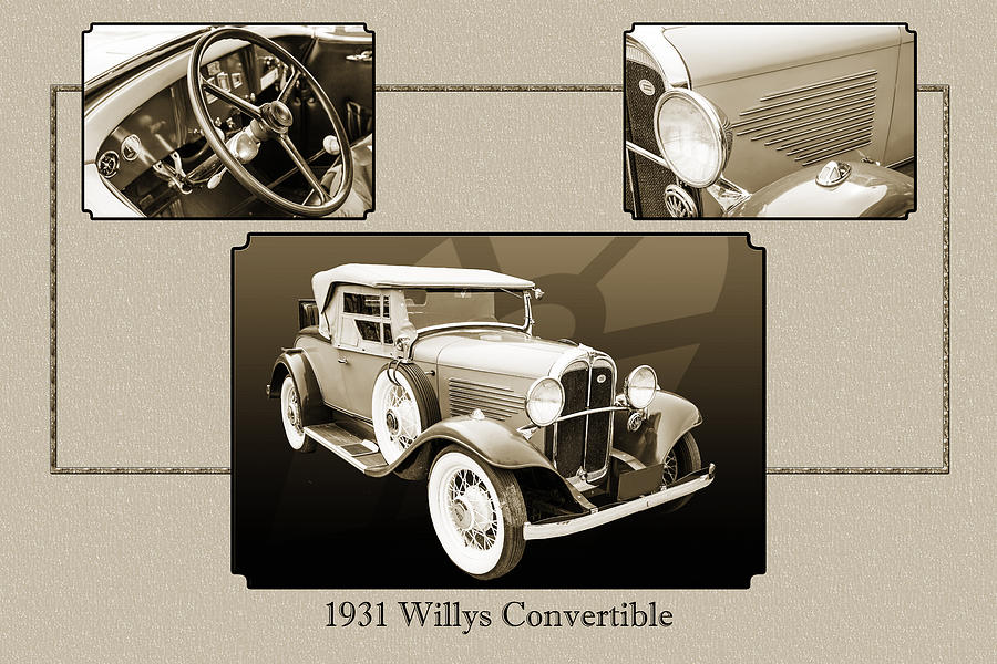 1931 Willys Convertible Car Antique Vintage Automobile Photograp #26 Photograph by M K Miller
