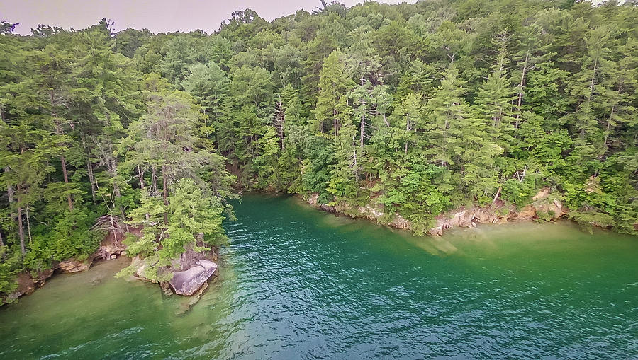 aerial of South Carolina Lake Jocassee Gorges Upstate Mountains #26 Photograph by Alex Grichenko