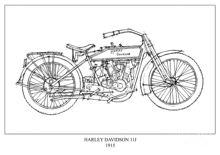 Чертеж мотоцикла харлей дэвидсон