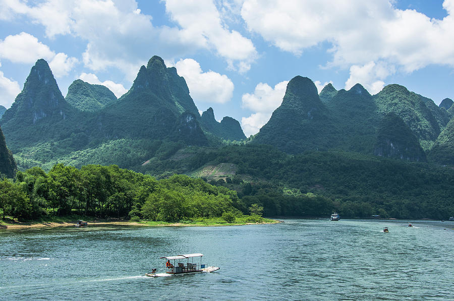 Lijiang River and karst mountains scenery #26 Photograph by Carl Ning