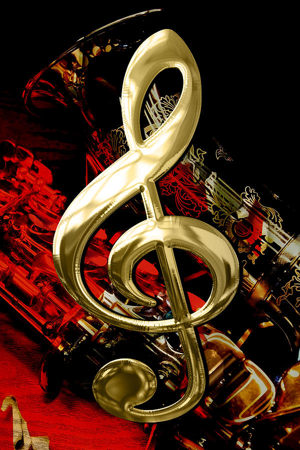 Music Mixed Media - Saxophone Collection #26 by Marvin Blaine