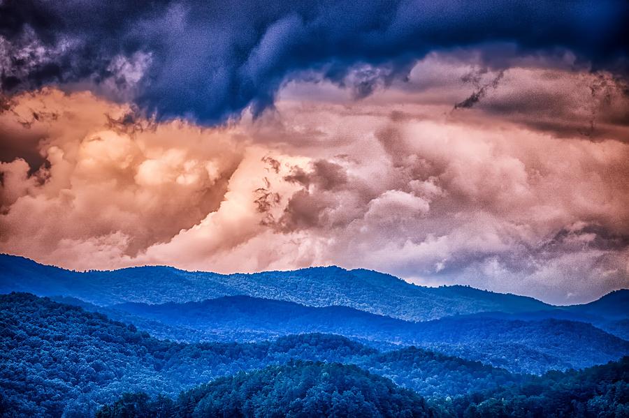 Nature Photograph - Stormy Landscape Over Lake Jocassee South Carolina #26 by Alex Grichenko