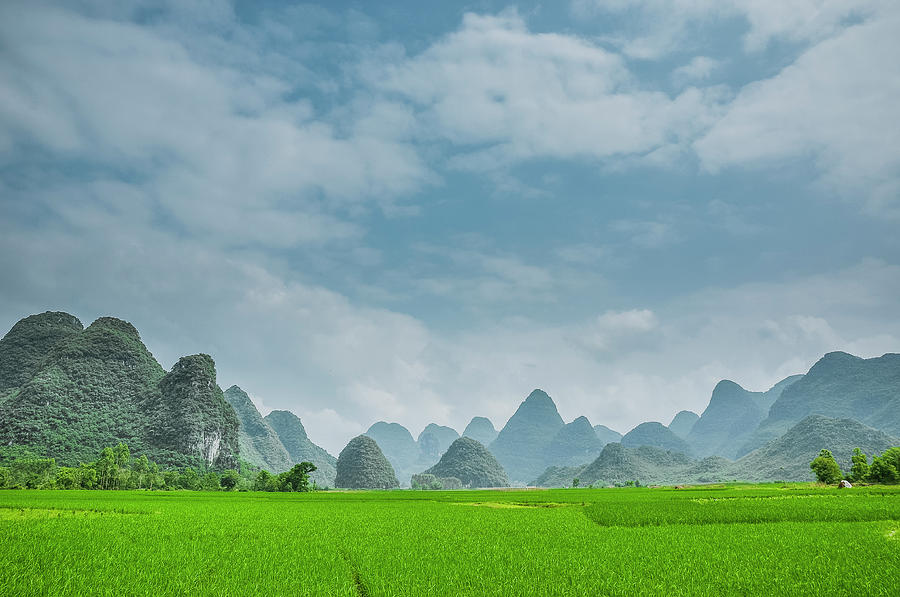 The beautiful karst rural scenery #26 Photograph by Carl Ning
