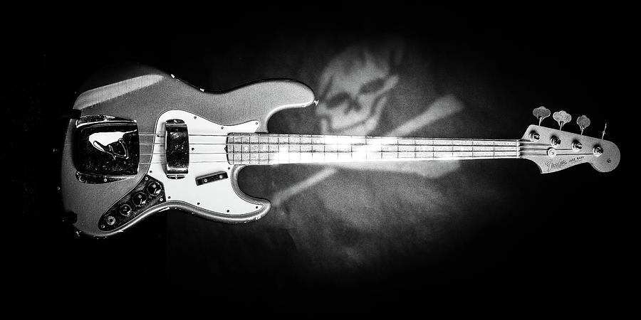 261.1834 Fender 1965 Jazz Bass Black and White #2611834 Photograph by M K Miller