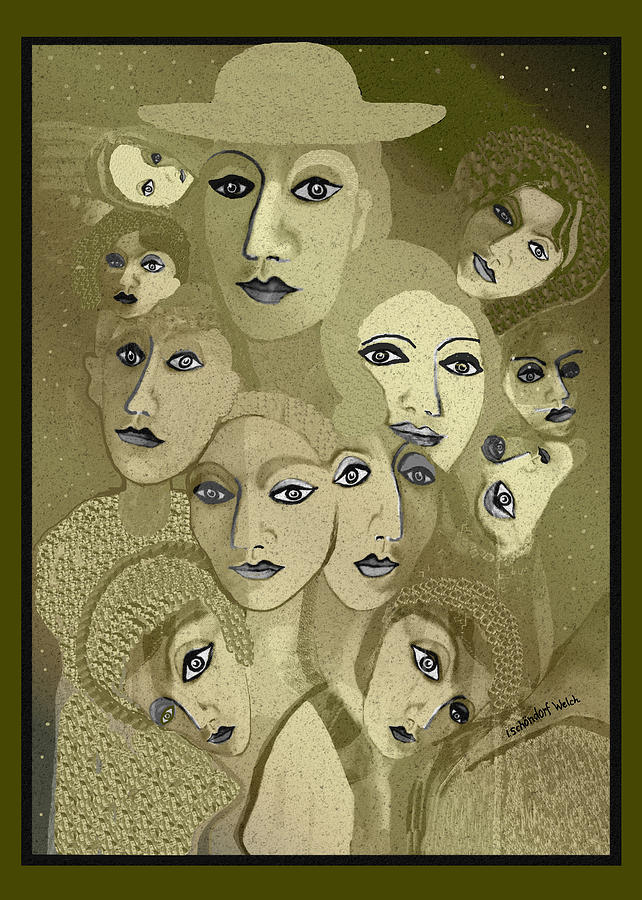 2618 Faces 2018   Digital Art by Irmgard Schoendorf Welch