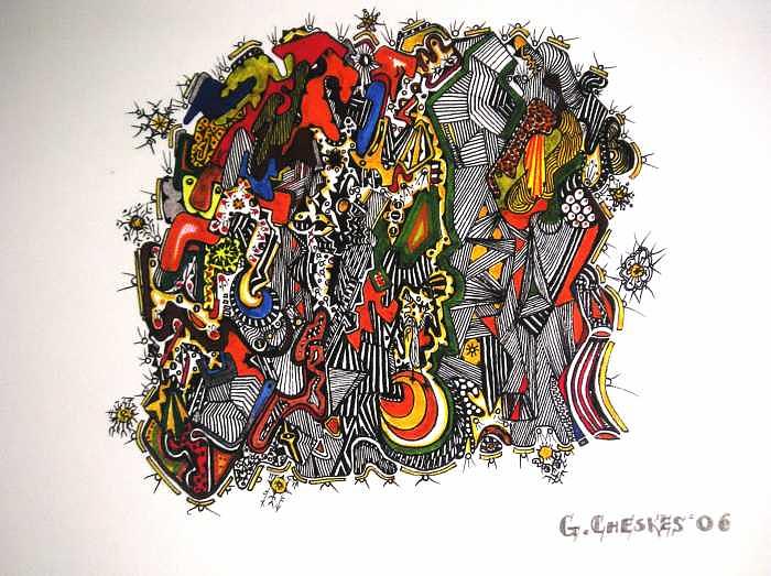 Pen Drawing - The Lions Share by George Cheskes Pen Drawing - The Lions Share by George Cheskes