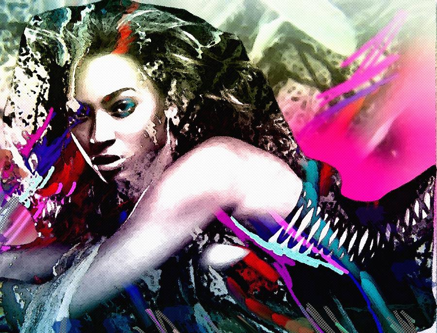 Celebrity Painting - Beyonce Knowles #1 by Bogdan Floridana Oana
