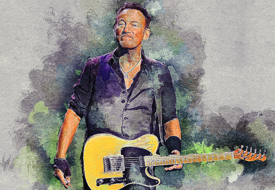 Bruce Springsteen Digital Art by Lilia Kosvintseva