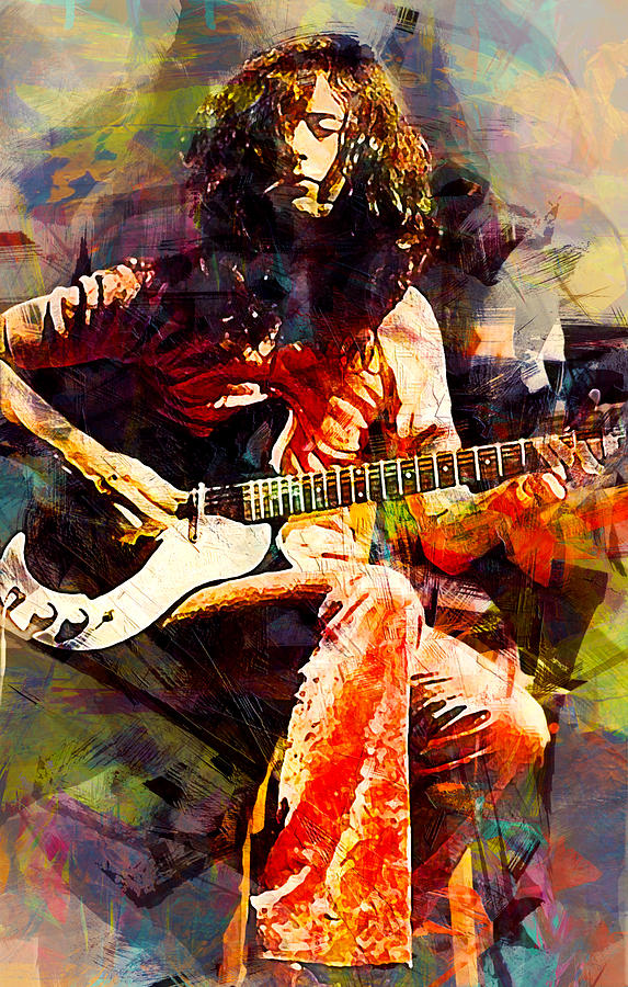 Jimmy Page. Led Zeppelin. Digital Art by Lilia Kosvintseva