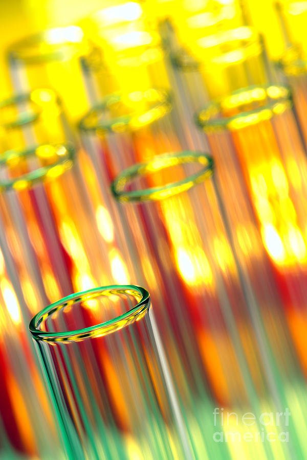 Chemistry Photograph - Test Tubes in Science Research Lab #27 by Olivier Le Queinec
