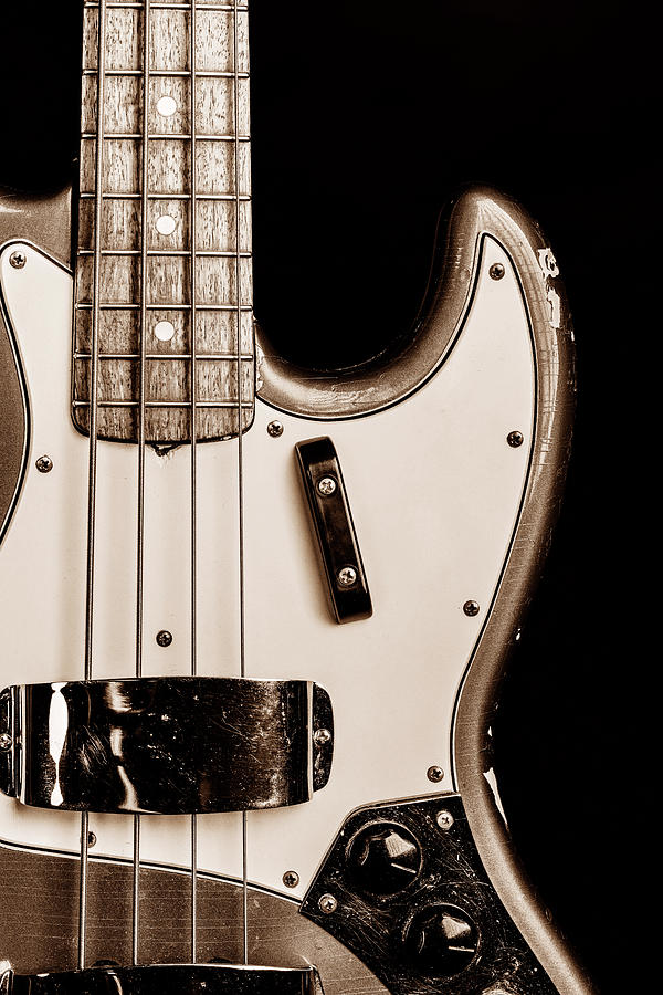270.1834 Fender 1965 Jazz Bass Black and White #2701834 Photograph by M K Miller