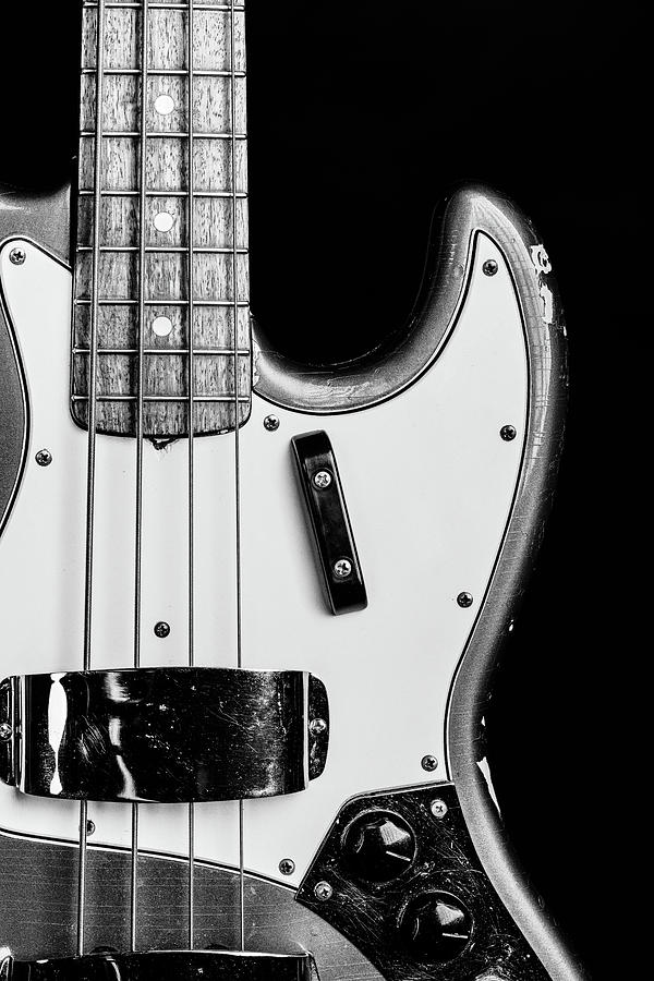 271.1834 Fender 1965 Jazz Bass Black and White #2711834 Photograph by M K Miller