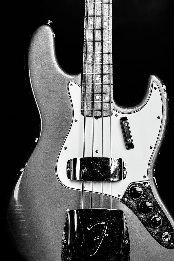 277.1834 Fender 1965 Jazz Bass Black and White #2771834 Photograph by M K Miller