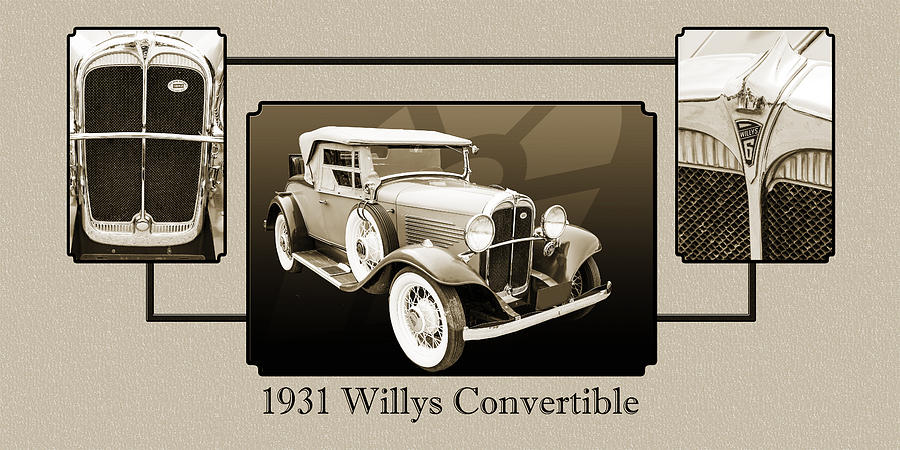 1931 Willys Convertible Car Antique Vintage Automobile Photograp #28 Photograph by M K Miller