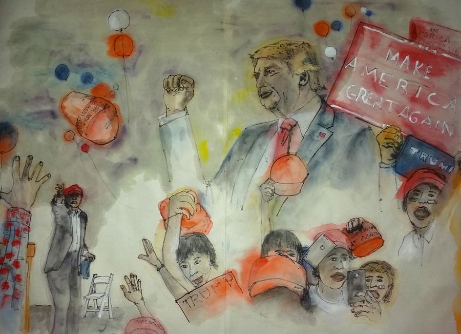 2016 Presidential campaign  album #28 Painting by Debbi Saccomanno Chan