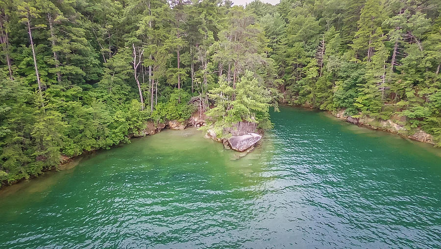 aerial of South Carolina Lake Jocassee Gorges Upstate Mountains #28 Photograph by Alex Grichenko