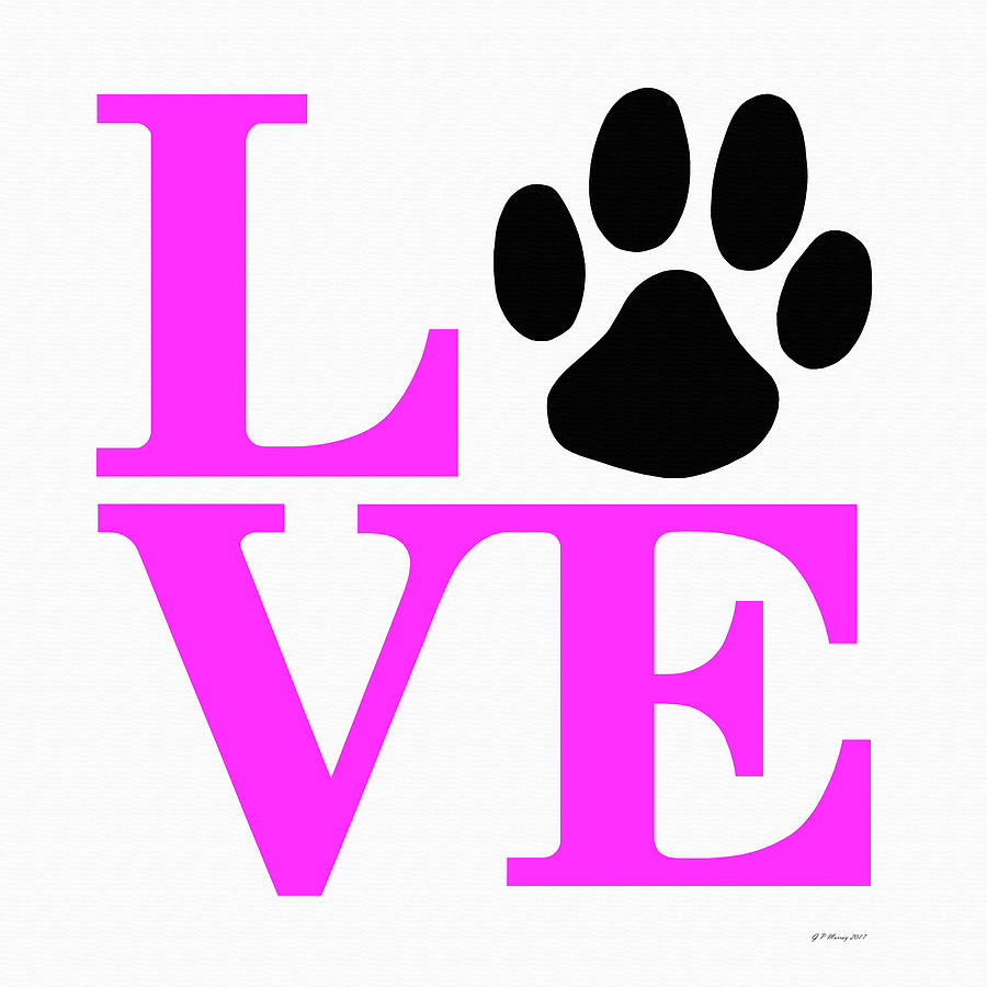 Dog Paw Love Sign #28 Digital Art by Gregory Murray