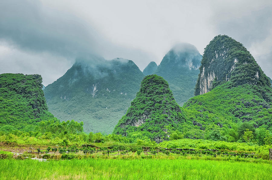 Karst mountains rural scenery Photograph by Carl Ning - Fine Art America