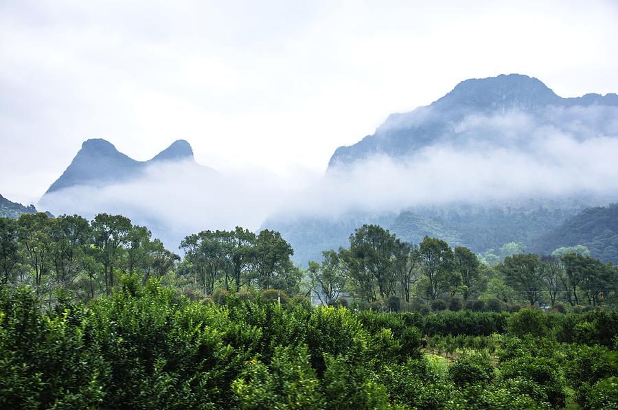 Mountains scenery in the mist #28 Photograph by Carl Ning