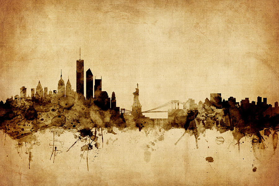 New York Skyline #28 Digital Art by Michael Tompsett